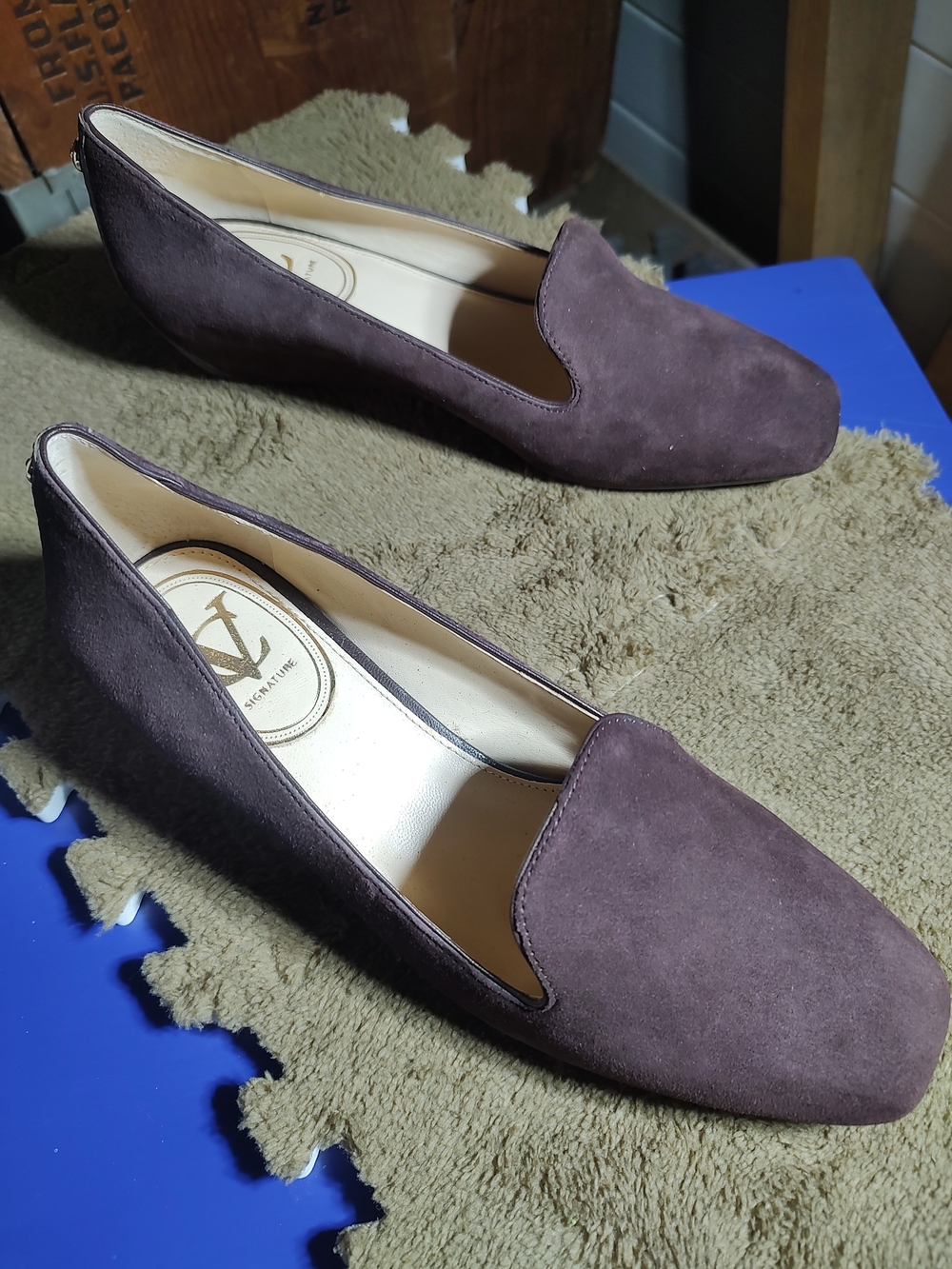 Vince Camuto Women's Suede Slip-On Loafers in Deep Brown